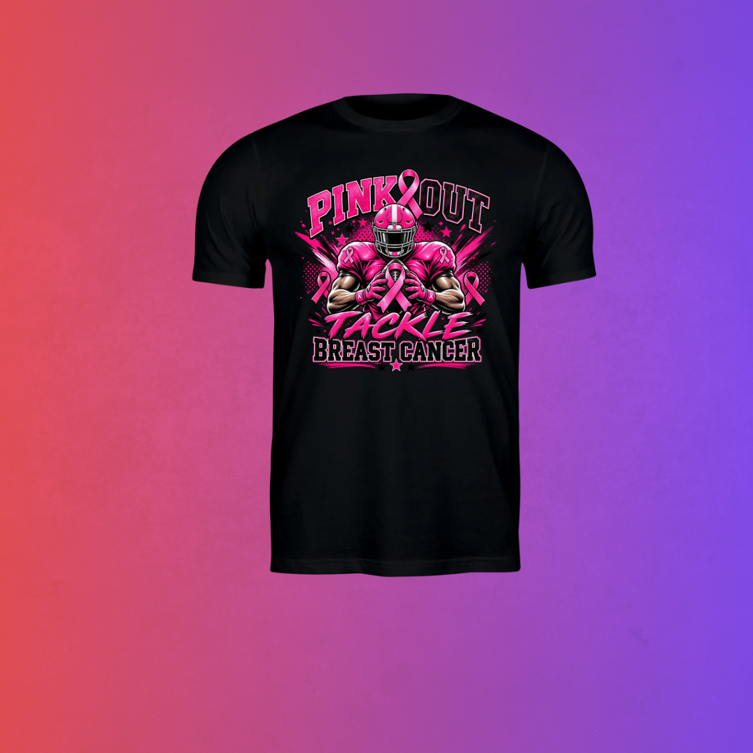Pink Out Tackle Breast Cancer Football T-Shirt