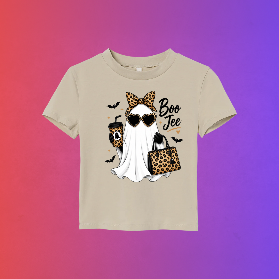 Boo-Jee Leopard Ghost Halloween Tee