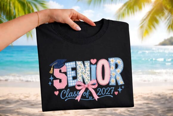 Senior, pink and blue
