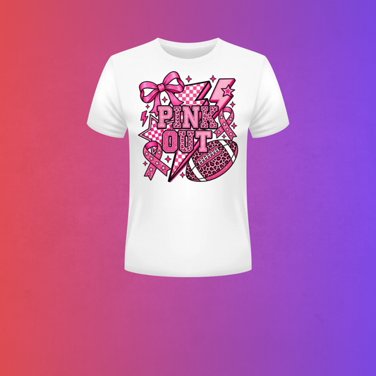 Pink Out Football Breast Cancer Awareness T-Shirt