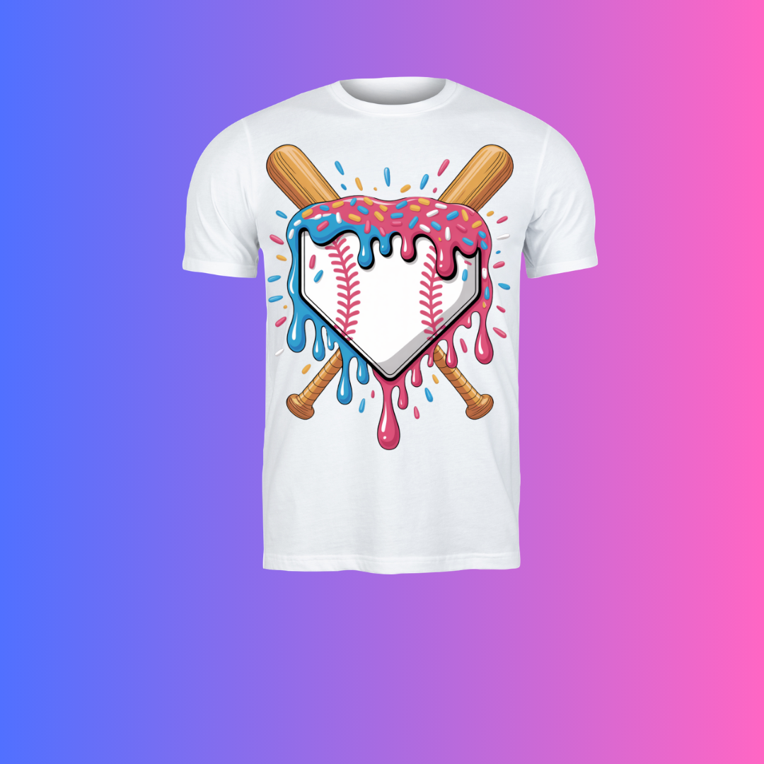 Baseball Drip pink and blue