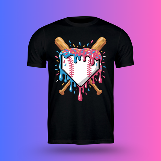 Baseball Drip pink and blue