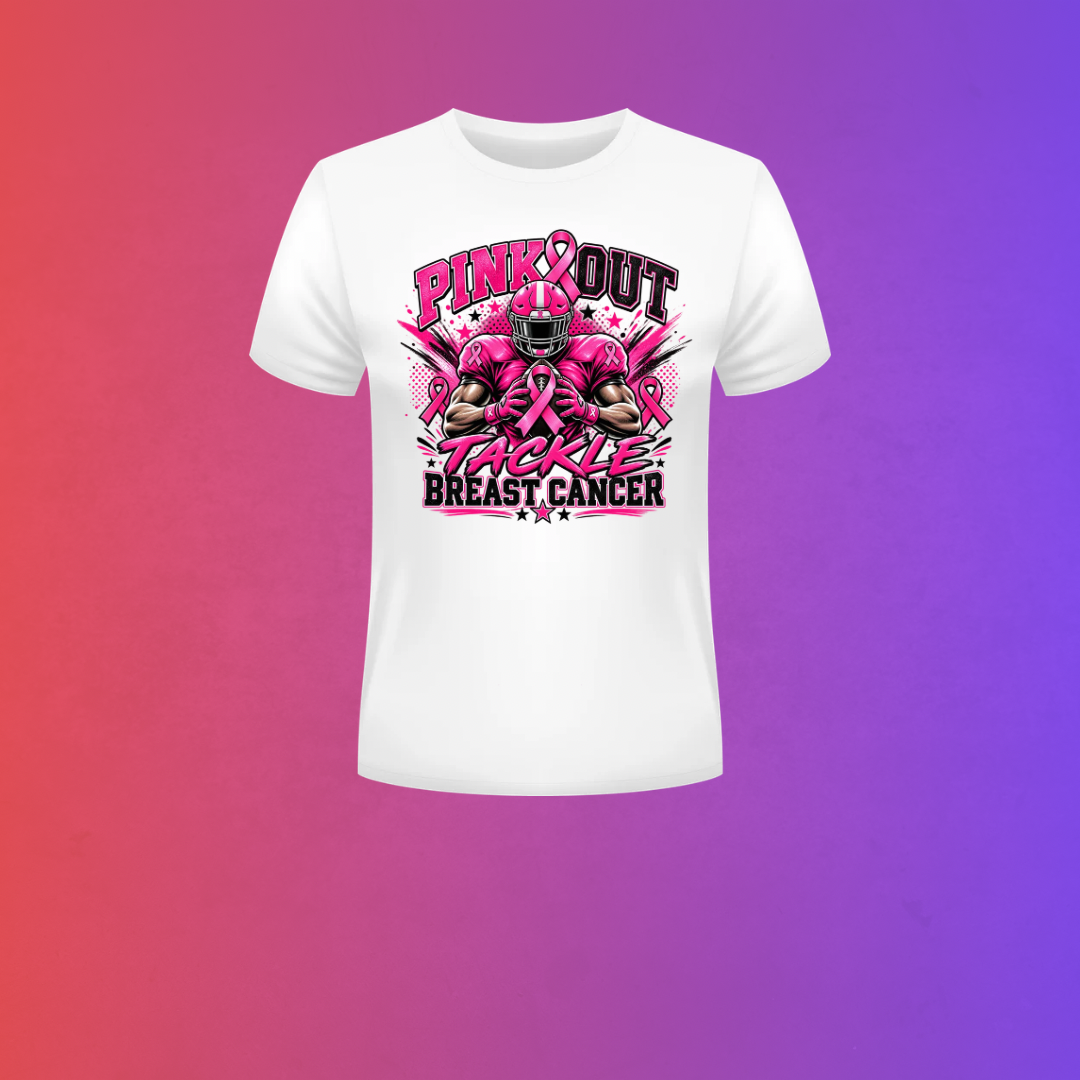 Pink Out Tackle Breast Cancer Football T-Shirt