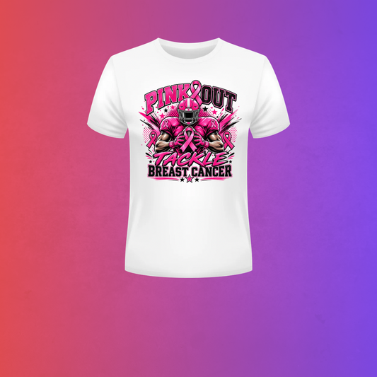Pink Out Tackle Breast Cancer Football T-Shirt