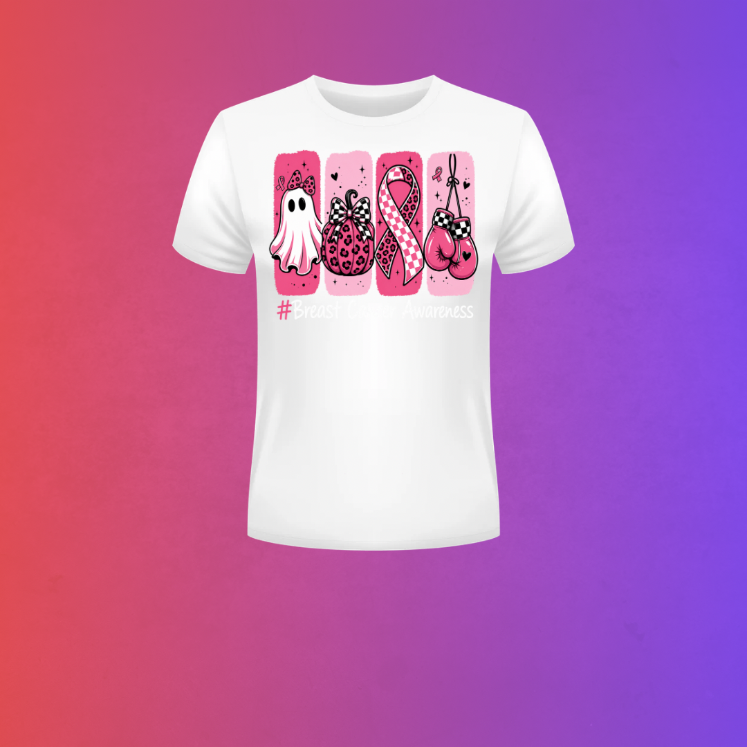 Spooky Breast Cancer Awareness Halloween T-Shirt