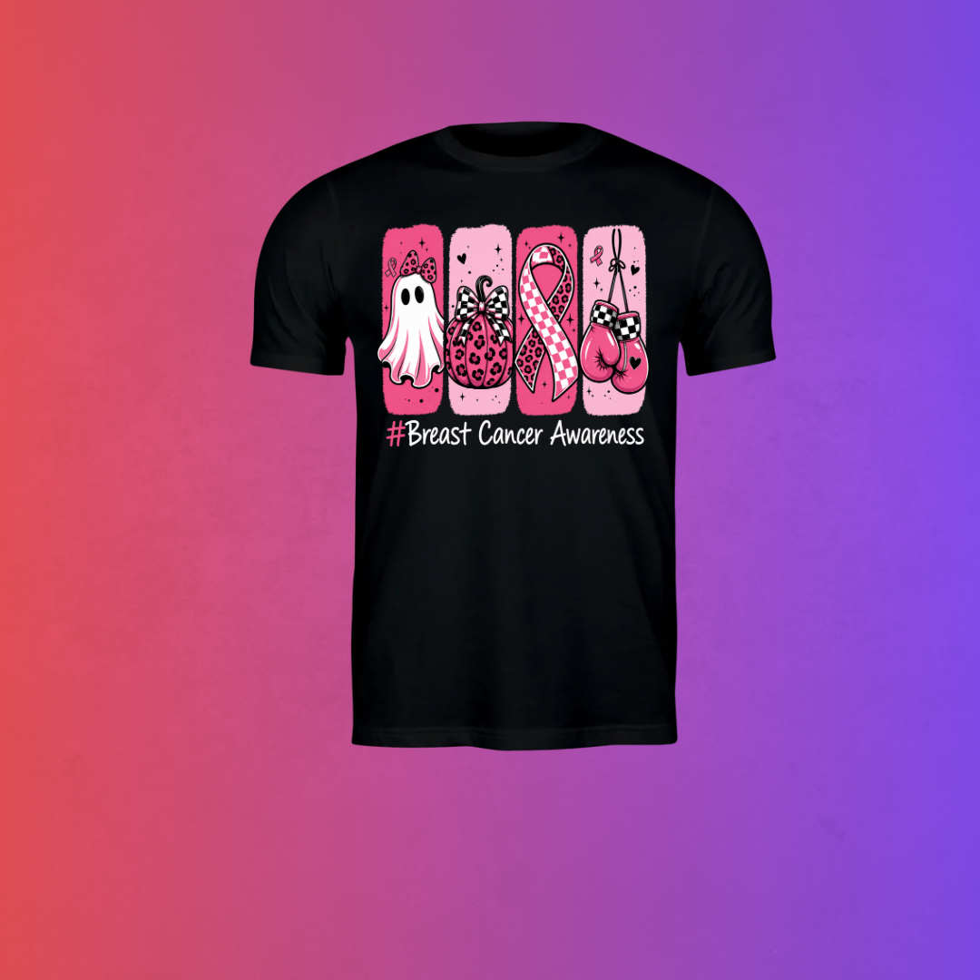 Spooky Breast Cancer Awareness Halloween T-Shirt