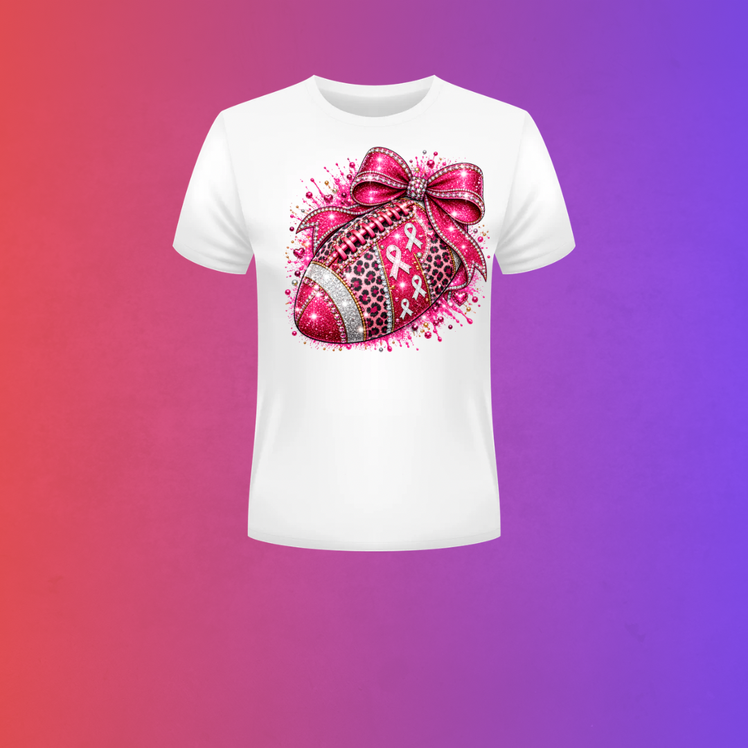 Breast Cancer Awareness Football T-Shirt – Pink Ribbon Tee