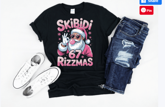 Skibidi 6 7 Rizzmas Christmas Santa
